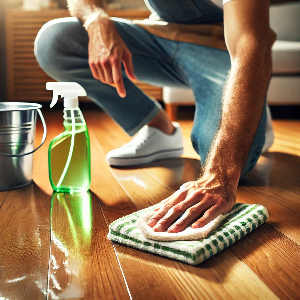 Cleaning the wood floor